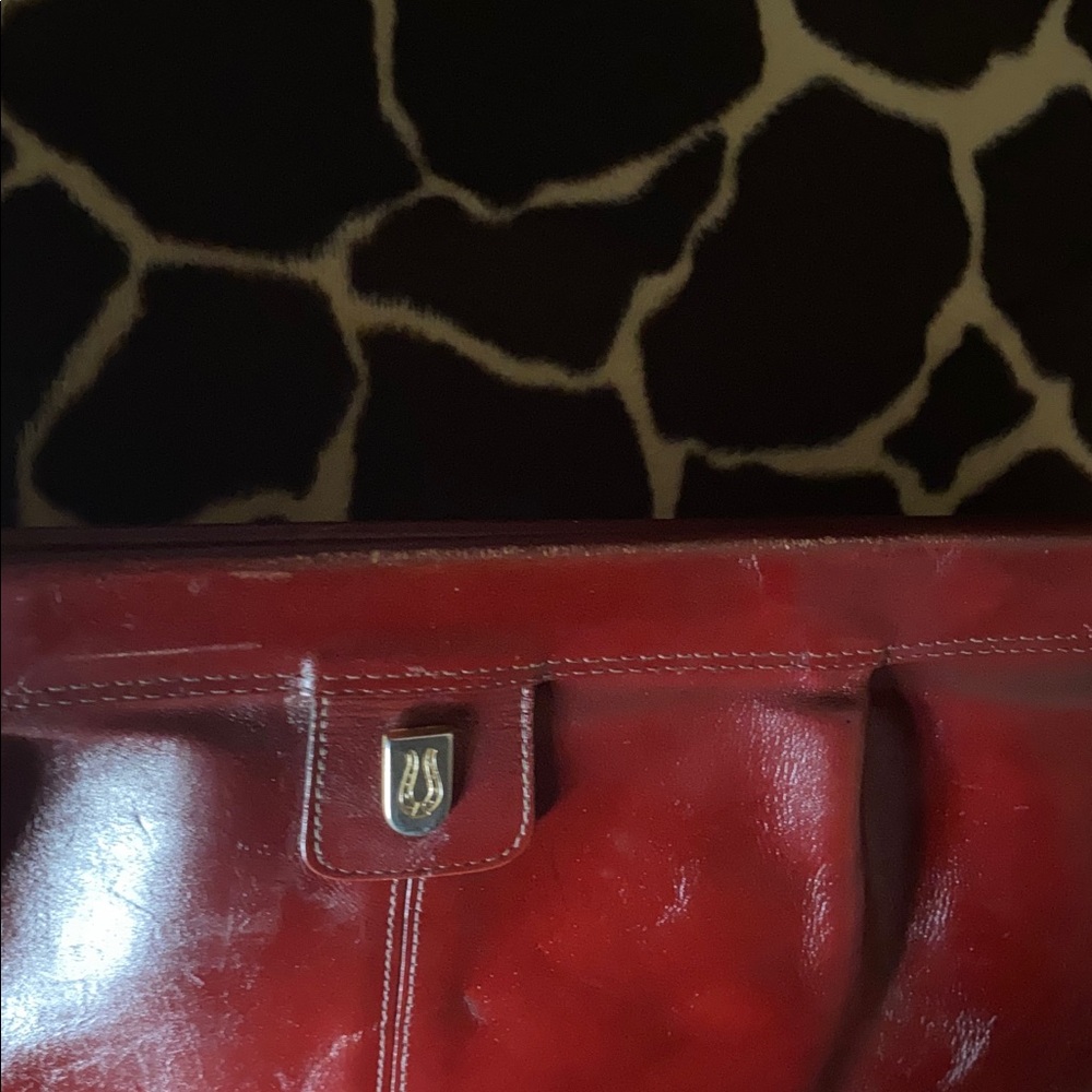 Vintage 70’s Philippe Burgundy Leather Clutch - Picture 6 of 14